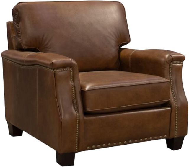 Creek Side Customs Customizable Salem Leather Chair with Nailhead Trim-0