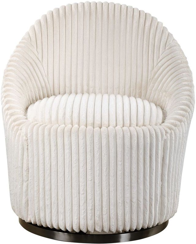 Uttermost® Crue Ivory Swivel Chair-3