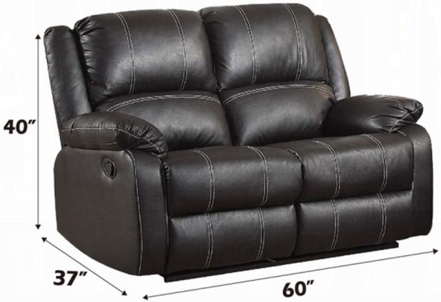 ACME Furniture Zuriel Black Manual Reclining Loveseat-2