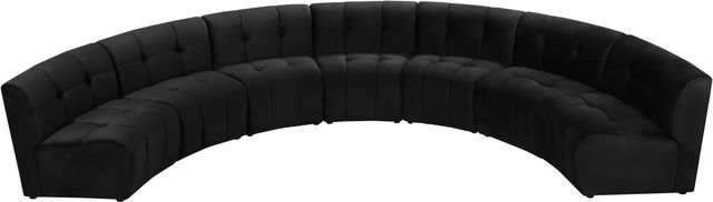 Meridian Furniture Limitless 7-Piece Black Velvet Modular Sectional-3
