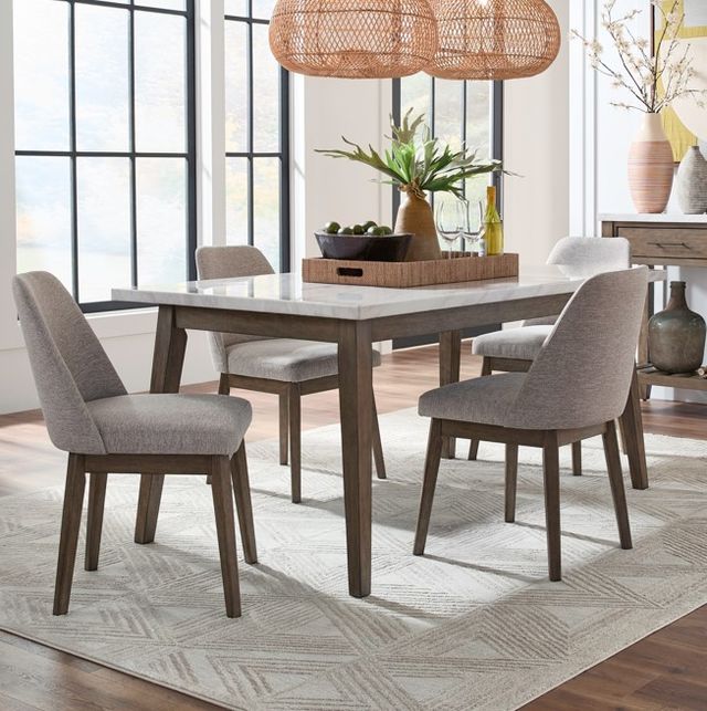Liberty Furniture Edison 5-Piece Brownstone/Gray Wash/White Rectangular Table Set-1