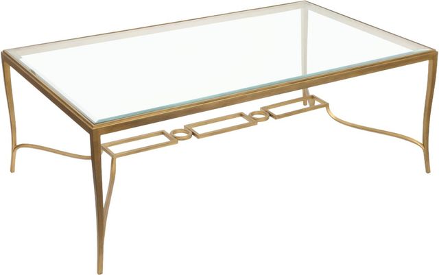 Magnussen Home® Lorena Burnished Brass Rectangular Cocktail Table-3