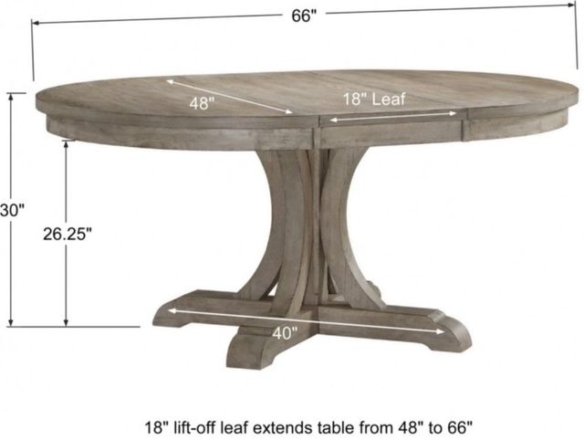 Winners Only® Xena Gray Pedestal 66" Dining Table-2