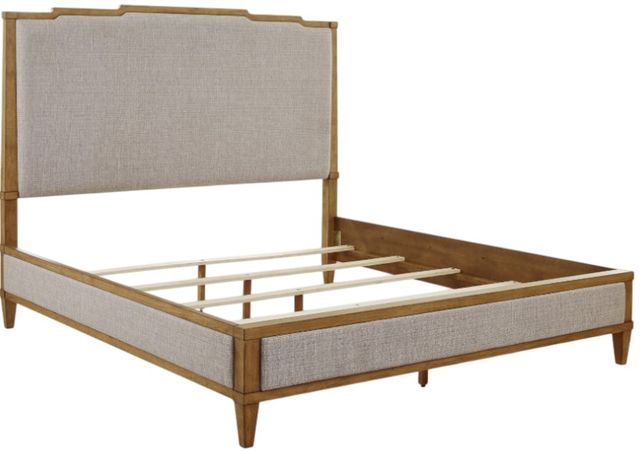 Signature Design by Ashley® Sharlance Gray/Light Brown California King Upholstered Panel Bed-3