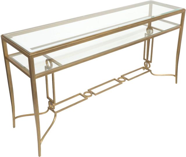 Magnussen Home® Lorena Burnished Brass Rectangular Sofa Table-3