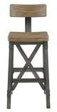 Olliix by INK+IVY Lancaster Oak/Silver Bar Stool with Back-0