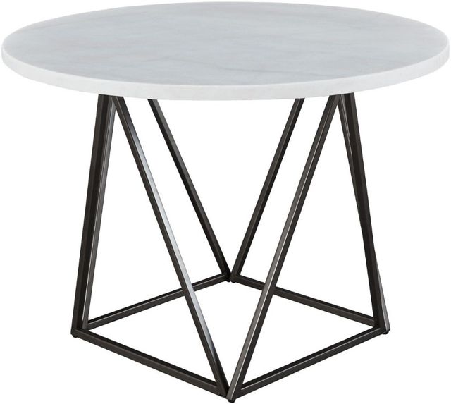 Steve Silver Co. Ramona White Dining Table with Dark Bronze Base-0