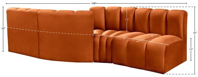 Meridian Furniture Arc 4-Piece Cognac Sectional-2