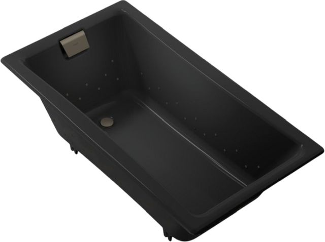KOHLER® Tea-For-Two® Black 60" x 32" Heated BubbleMassage™ Air Bath-0