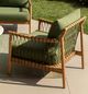 Dovetail Furniture Tahoe Green/Natural Fabric/Wooden Sofa Chair-1