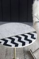 A & B Home Brass Inlay With Black Pattern Side Table with Marble Base-4