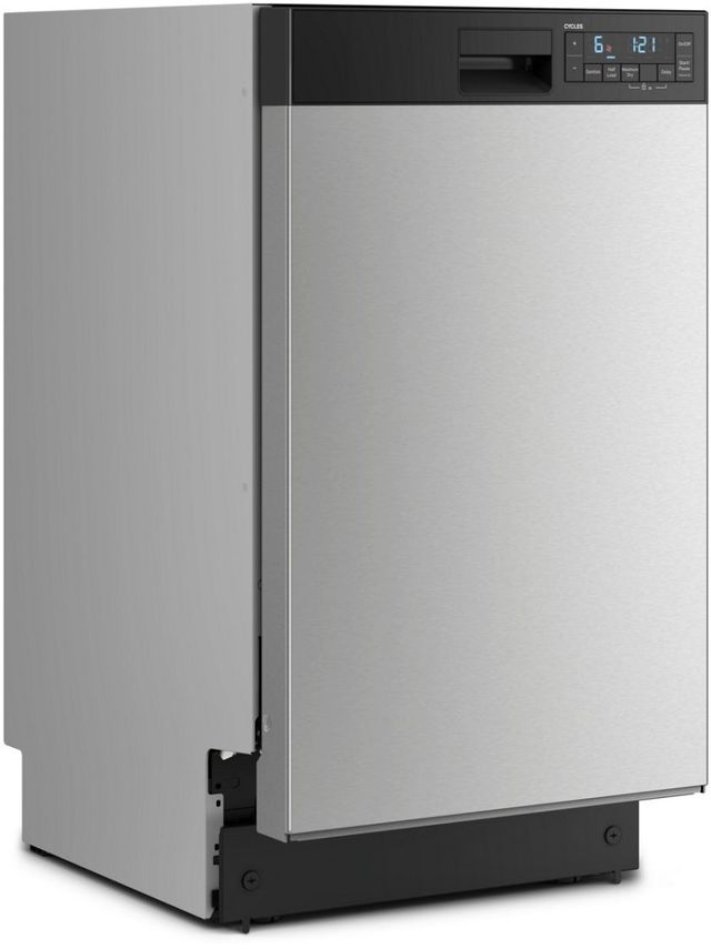 Whirlpool® 18" Stainless Steel Front Control Built-In Dishwasher with Half Load Cycle and Triple Spray Arms-2