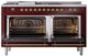 Ilve® Nostalgie II Noblesse 60'' Burgundy Pro Style Dual Fuel Range with Brass Trim-1