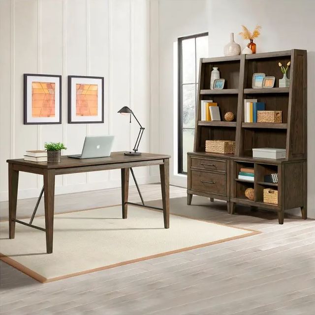 Intercon Preston Weathered Vintage Oak 48" Bunching Bookcase-4