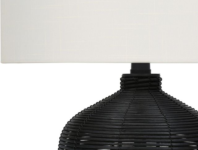 Monarch Specialties Inc. 23"H Black Rattan Table Lamp-2