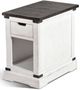 Sunny Designs™ Barn Door French Country White Chairside Table with Brown Top-0