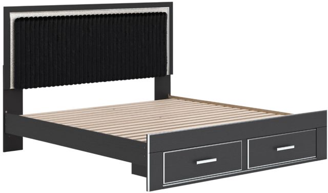Signature Design by Ashley® Zuraleus Matte Black King Upholstered Panel Storage Bed-1