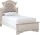 Signature Design by Ashley® Realyn Chipped White Youth Twin Upholstered Panel Bed-0