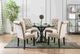 Furniture of America® Alfred 5-Piece Antique Black Round Dining Table Set with Ivory Side Chair -1