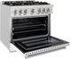 ZLINE Select 36" Satin Stainless Steel Convection Pro Style Gas Range with White Matte Door-3