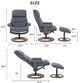 BenchMaster Furniture Avery Steel Blue Manual Recliner with Ottoman-3