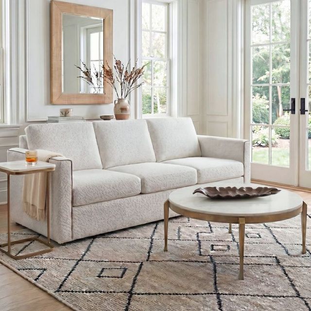 Uttermost® Tylan Brass/White Round Marble Coffee Table-1