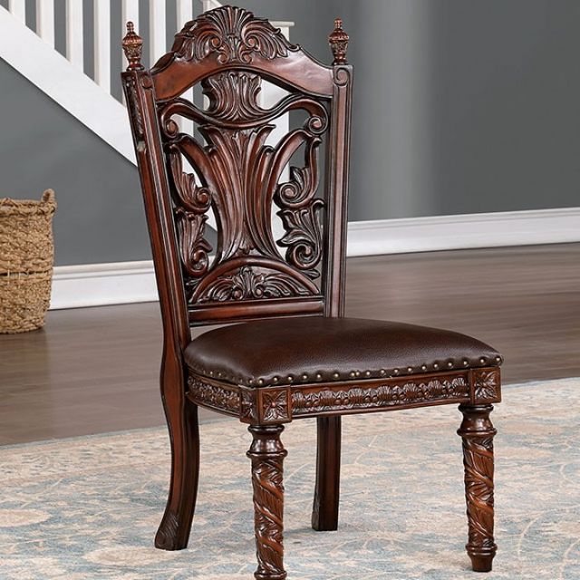 Furniture of America® Canyonville 2-Piece Brown Cherry/Dark Brown Dining Side Chair Set-2