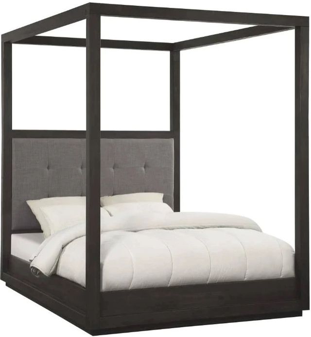 Modus Furniture Oxford Basalt Gray/Dolphin Canopy King Upholstered Canopy Bed-0