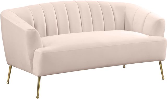 Meridian Furniture Tori Pink Velvet Loveseat-0