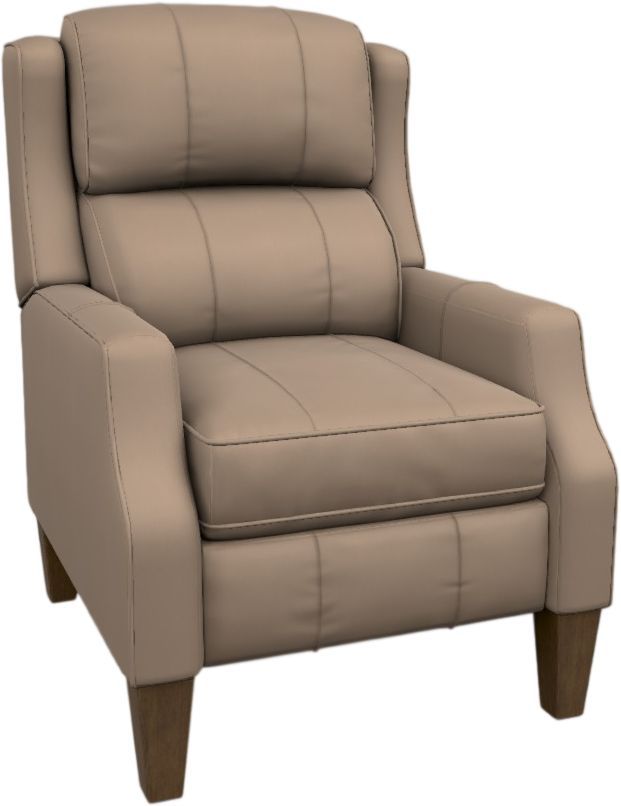 Best® Home Furnishings Customizable Pauley 1 Leather Manual High Leg Recliner with Dark Walnut Legs-0