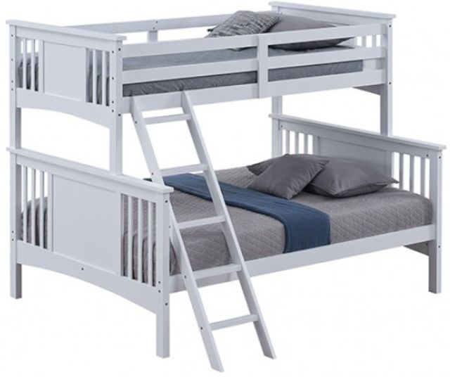 Furniture of America® Spring Creek White Twin/Full Bunk Bed-0