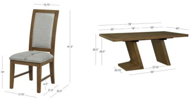 Powell® Cadeau 5-Piece Beige/Walnut Dining Set-2