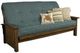 Kodiak Furniture Washington Linen Aqua/Rustic Walnut Queen Futon with Mattress-0