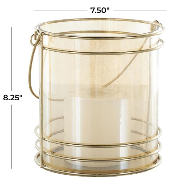 Deco Marche Gold 8" Candle Lantern-3