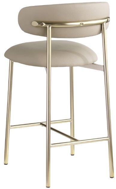 Meridian Furniture Lupita Taupe/Brushed Gold Counter Stool-3