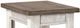aspenhome® Eastport Drifted White Chairside Table with Brown Top -1