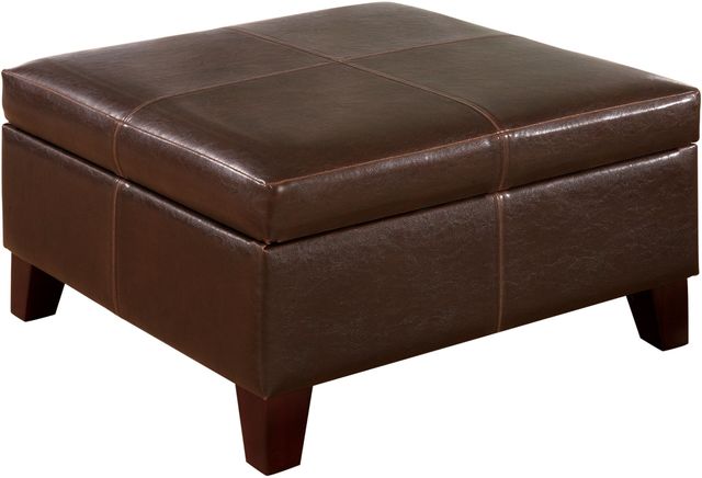 Coaster® Dark Brown Square Storage Ottoman-0