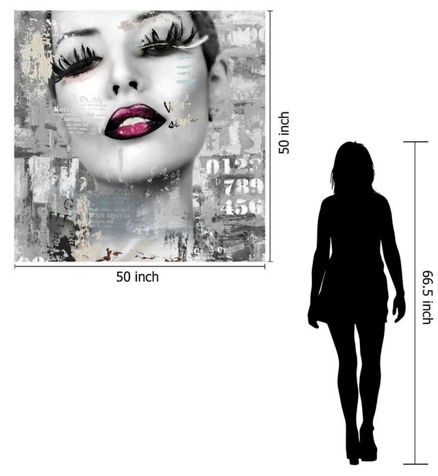 Classy Art Lashes and Lips Wall Art-2