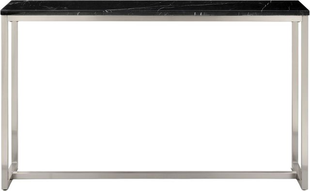 Magnussen Home® Kira Black Marble Sofa Table with Brushed Nickel Base-1