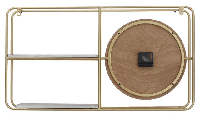 Deco Marche Gold Wall Shelf with Clock-2