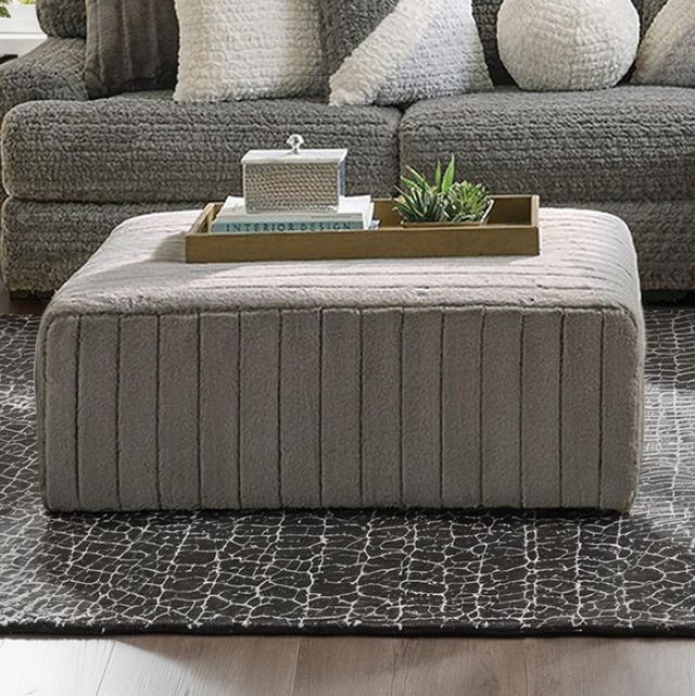 Furniture of America® Elmhurst Charcoal Ottoman-2