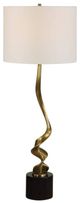 Uttermost® Spiraling Antique Brass Cordless Buffet Lamp with Black Marble Foot-0
