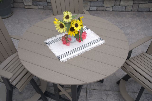 Bitterroot 38" Round Dining Table: WeatherWood on Black, Dining Height-2