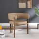Meridian Furniture Gideon Tan/Walnut Vegan Leather Dining Chair-4