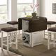 Furniture of America® Bingham 5-Piece Antique White Counter Table Set with Dark Brown Top -2