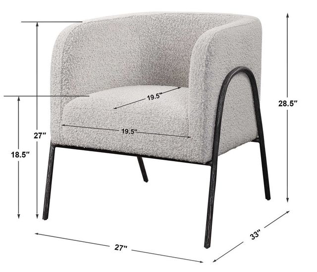 Uttermost® Jacobsen Gray Accent Chair-2