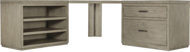 Hooker® Furniture Linville Falls Mink Corner Combo Desk with Open and Lateral File-1