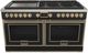 Fulgor Milano® Evoque 400 Series 60" Matte Black Pro Style Dual Fuel Hybrid Range with Brushed Brass Trim -0