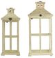 A & B Home 2-Piece Weathered White Reed Lantern Set-1