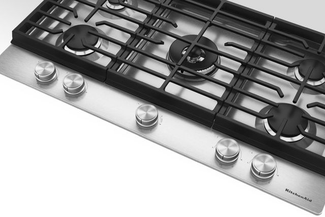 KitchenAid® 36" Stainless Steel Gas Cooktop with 5 Burners and Integrated Wok Grate-2